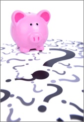 Piggy Bank with Question Marks